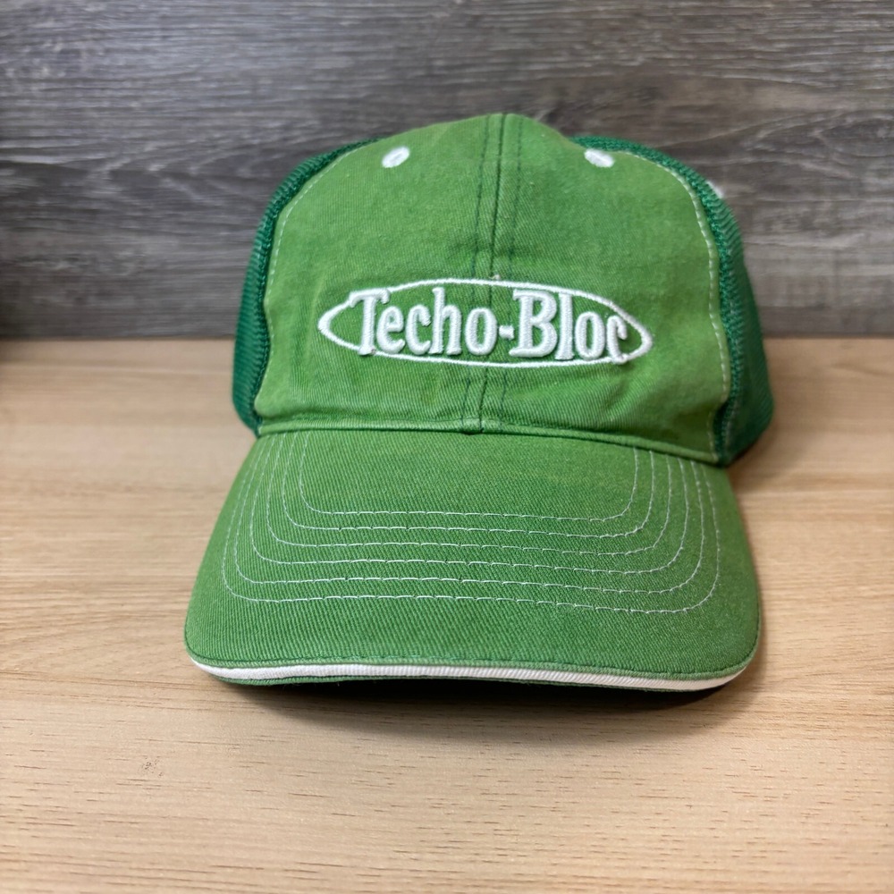 Techo‎ Bloc Hat Cap Strap Back Green Outdoors Adjustable
